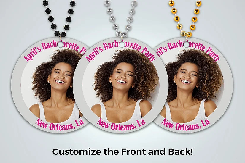 Personalized Custom Medallion Beads One Dozen Bachelorette Party Decorations Choose Bead Color and Design Add Your Own Event Details