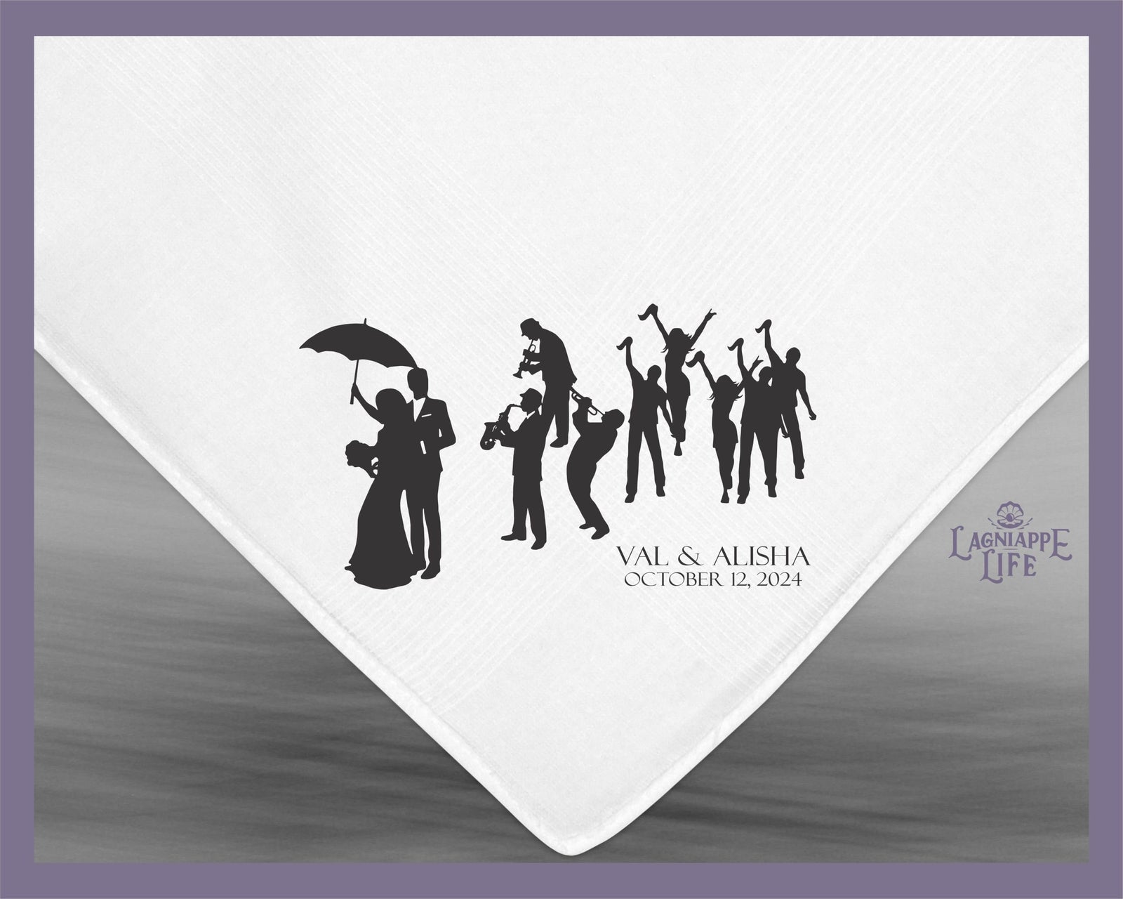 Wedding Jazz Band Handkerchiefs Personalize Second Line Handkerchiefs Names Date Wedding Favors Custom Made for Weddings Events Party