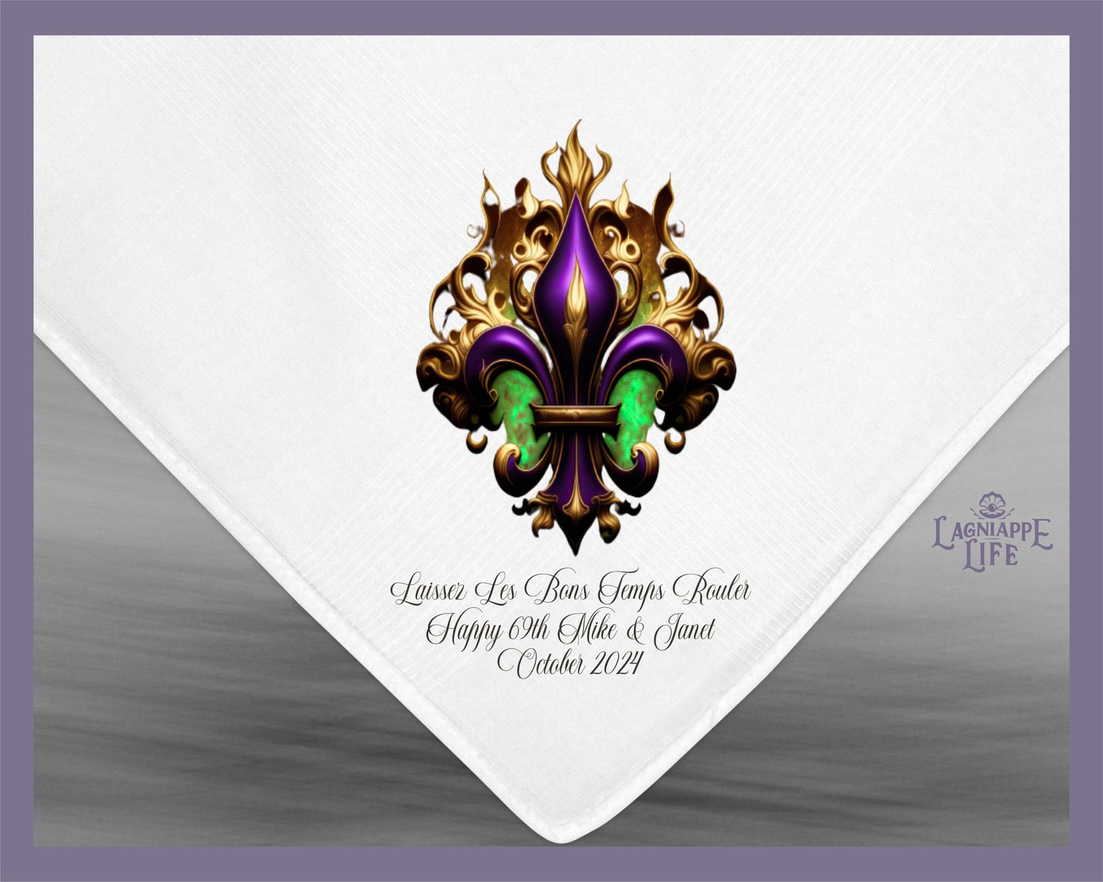 Royal Fleur de Lis Handkerchiefs Customizable Wedding Favors Second Line Perfect for Weddings Special Events Private Parties Celebration