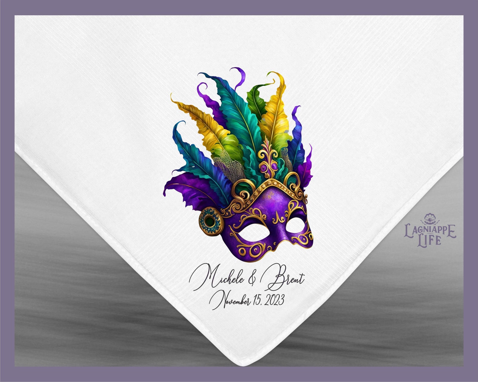 Mardi Gras Mask Handkerchief Second Line Parade Mardi Gras Ball Carnival Mask Krewe Mardi Gras Mask Birthday Party Handkerchief Memento Gift