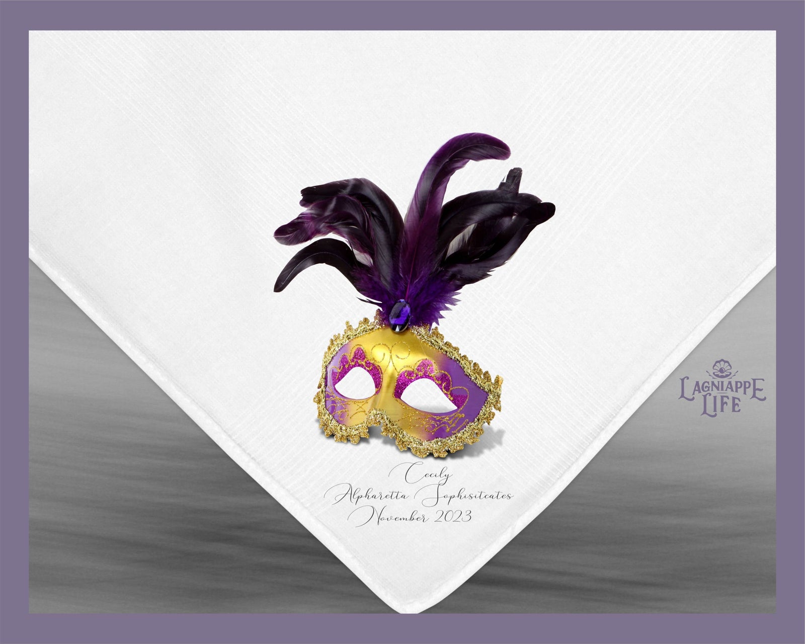 Mardi Gras Mask Handkerchiefs Personalize Your Handkerchief Party Favor Gifts Moments Personalized Handkerchiefs Weddings Parties and More
