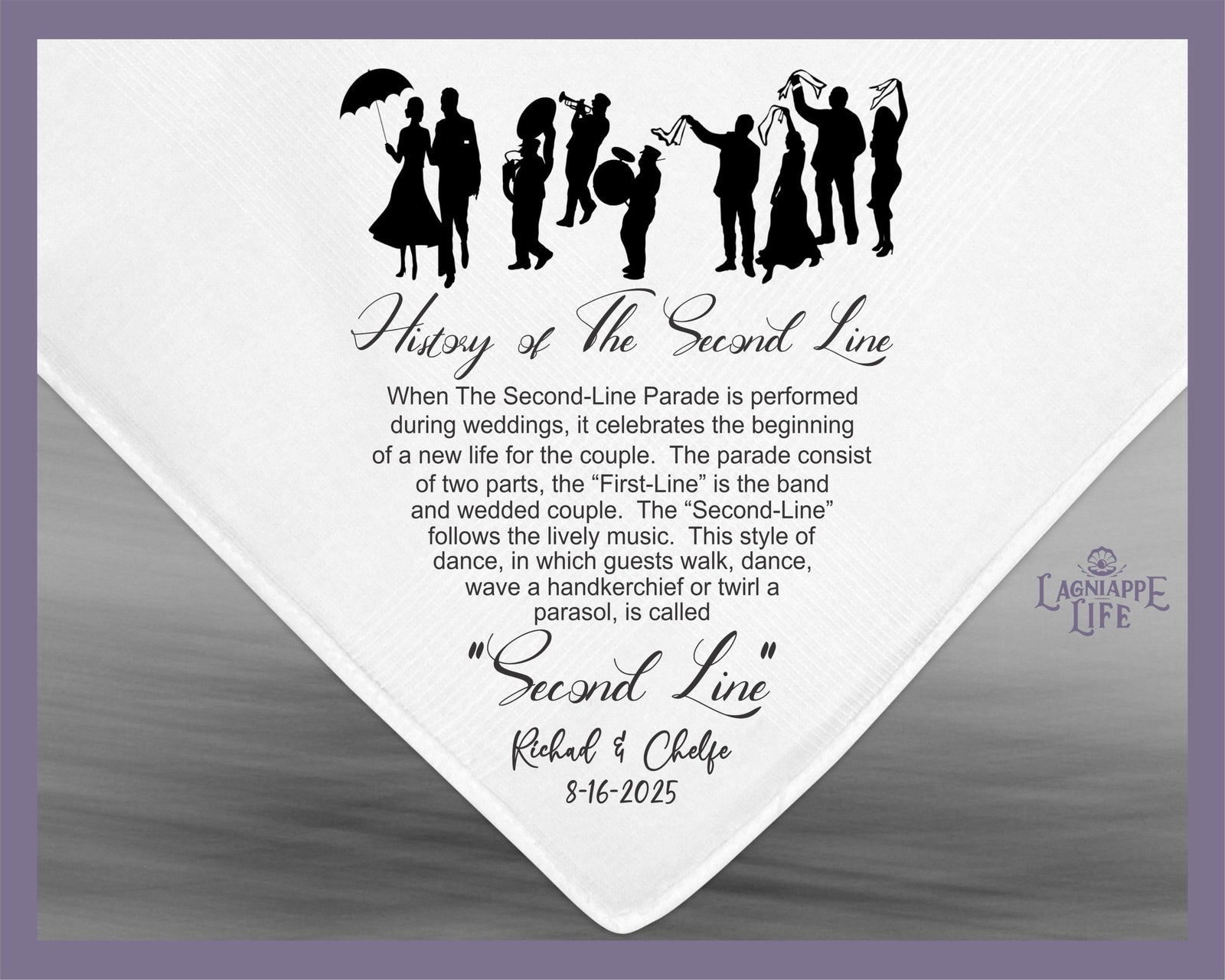 Wedding Second Line Handkerchief Jazz Band | Personalize Handkerchiefs | Wedding Favors | History Second Line Wedding | Events Party