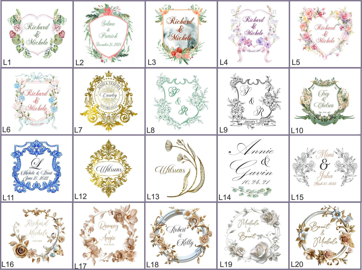 a bunch of different types of wedding logos
