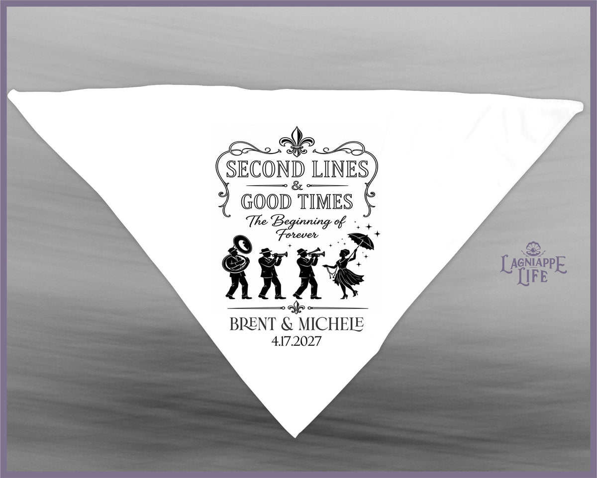 New Orleans Second Line Wedding Handkerchief | Personalized Wedding Hankies | Second Line Parade Favor | NOLA Wedding Favor | Custom Hanky