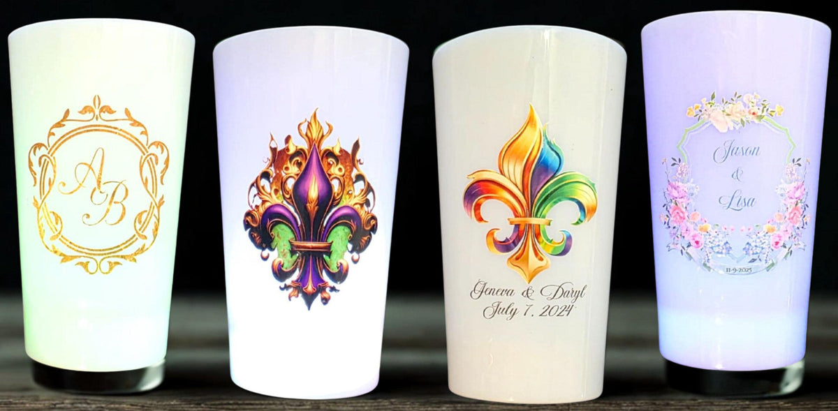 LED Personalized Cups Flashing UV Printed with Three-Dimensional Look and Feel Photo Artwork Logo Customize Your Own LED Cup
