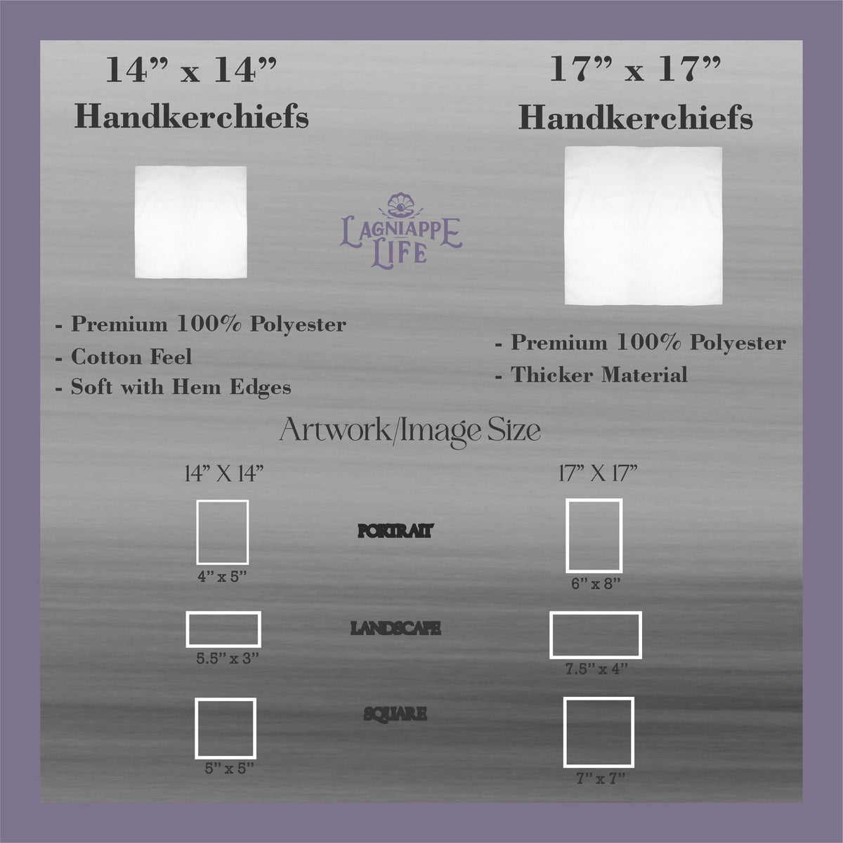 The image is a collage of various images, including handkerchiefs and landscape images, with different sizes and materials.