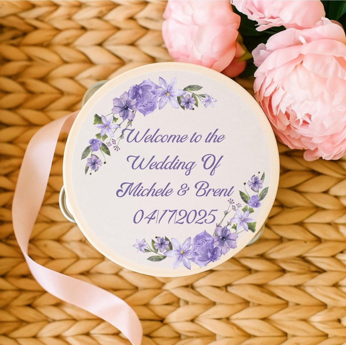 25 Custom Printed Tambourines for weddings seating, parties, and second lines Unique Wedding Favor. Ribbon Not Included