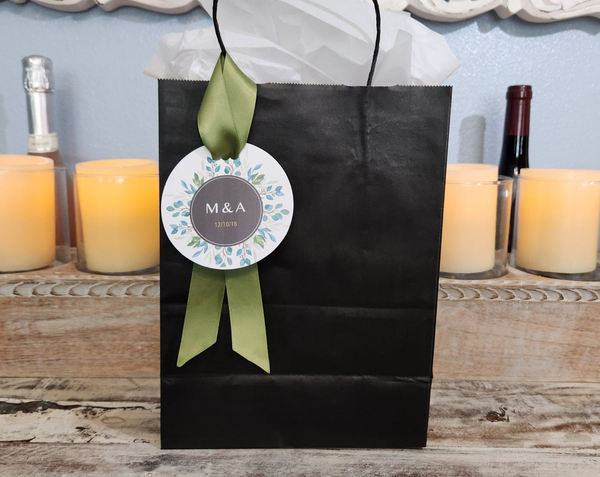 Brown Welcome Bag for Wedding/Hotel Guests Favor Bag Personalized with your choice of Ribbon and Bag Color