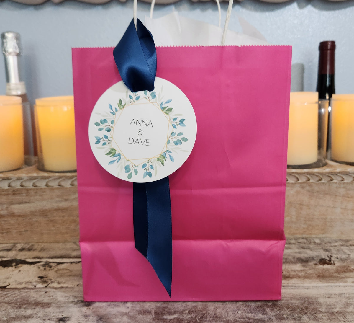 Brown Welcome Bag for Wedding/Hotel Guests Favor Bag Personalized with your choice of Ribbon and Bag Color