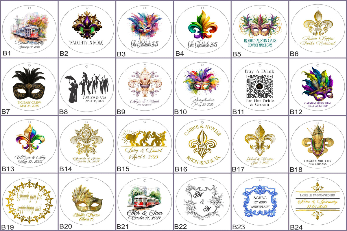 a calendar with a variety of mardi gras masks