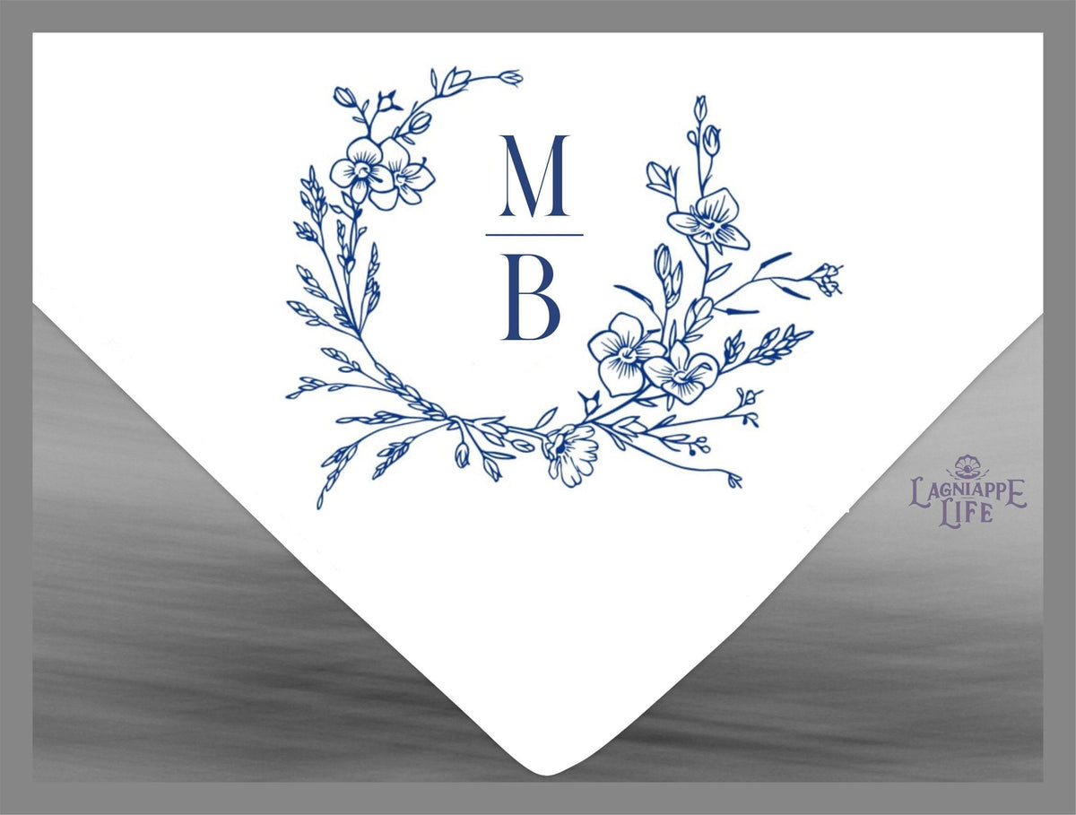 Monogram Wedding Handkerchief | Personalized Second Line Favor