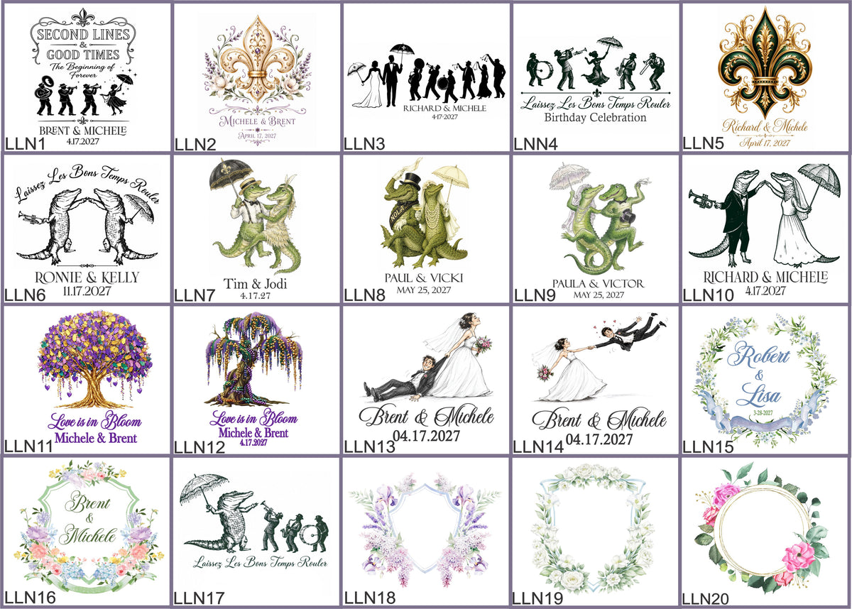 a collection of wedding-themed illustrations and graphics, including silhouettes of couples, floral designs, and various other decorative elements.