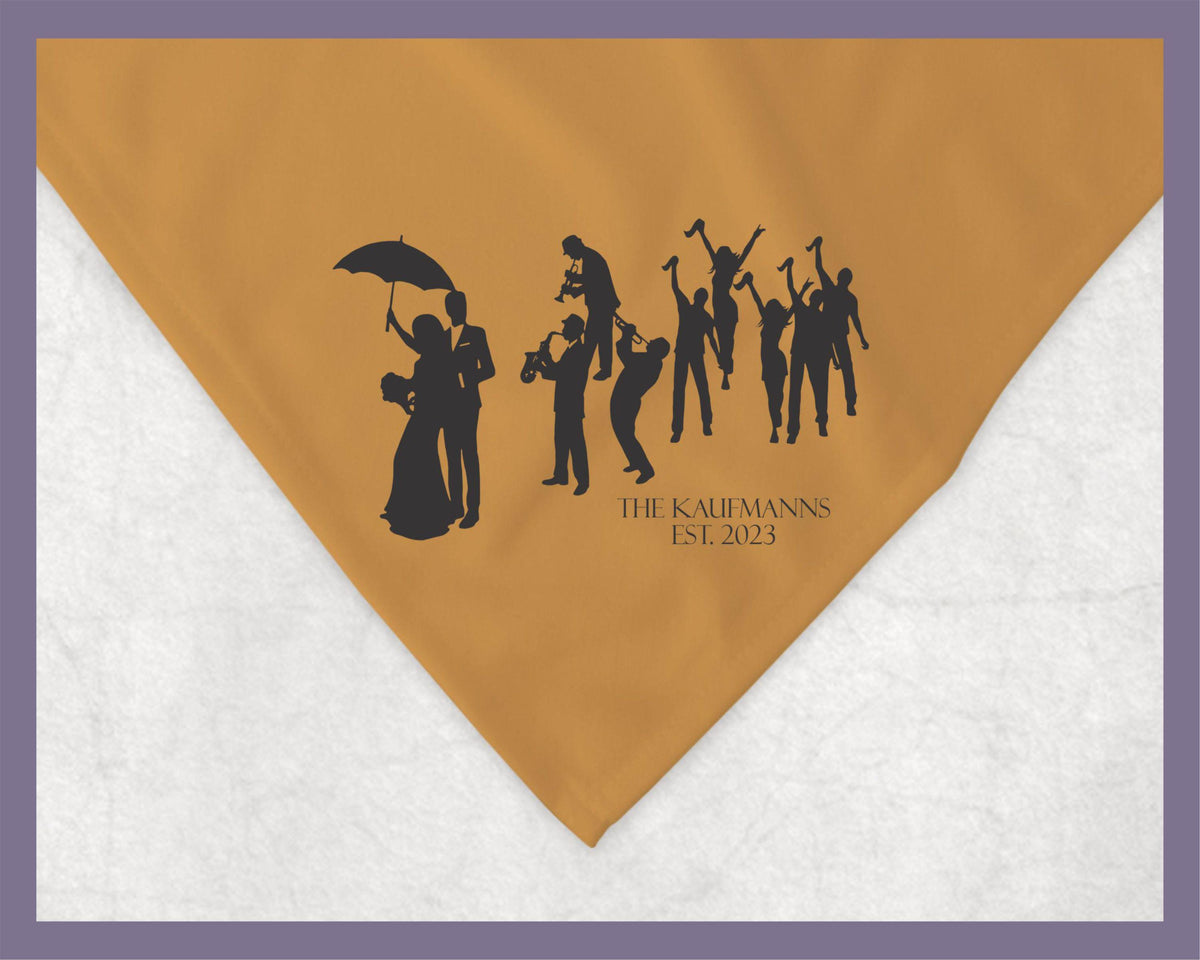 Gold Second Line Gold Handkerchief Wedding Parade Dance Customize Handkerchiefs Mardi Gras Ball Personalized Gold Second Line Handkerchiefs