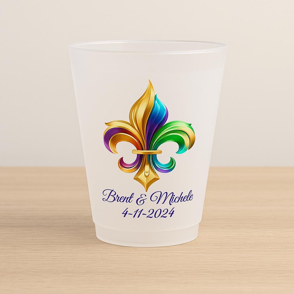 Personalized Frosted Cups with Full-Color Design – Custom 12oz &amp; 16oz Wedding Party Cups - UV Printing Full Color Images