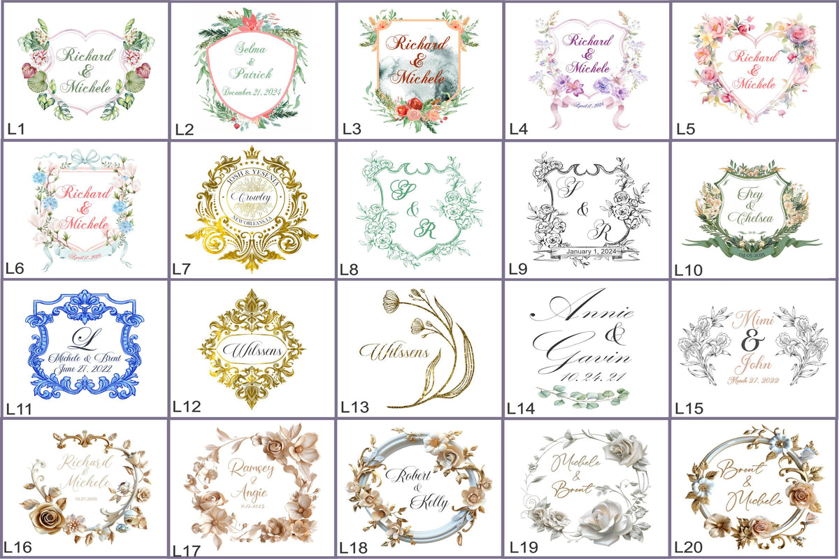 a bunch of different types of wedding logos