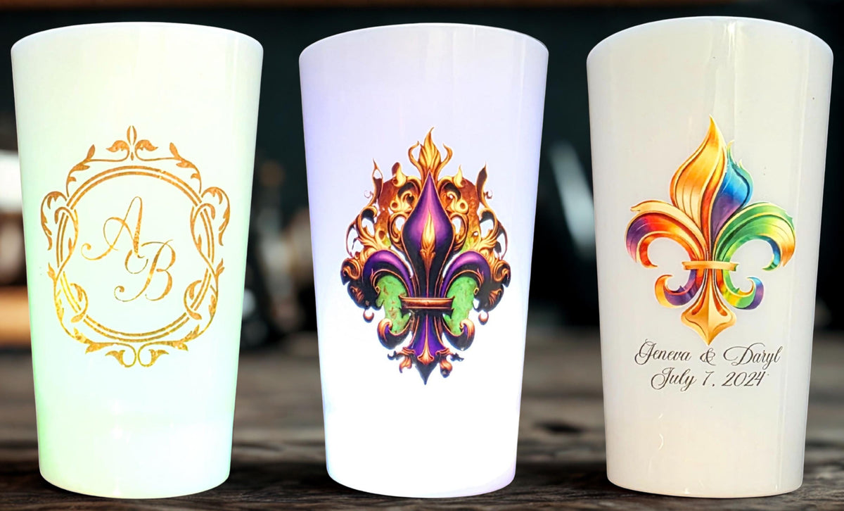 LED Personalized Cups Flashing UV Printed with Three-Dimensional Look and Feel Photo Artwork Logo Customize Your Own LED Cup