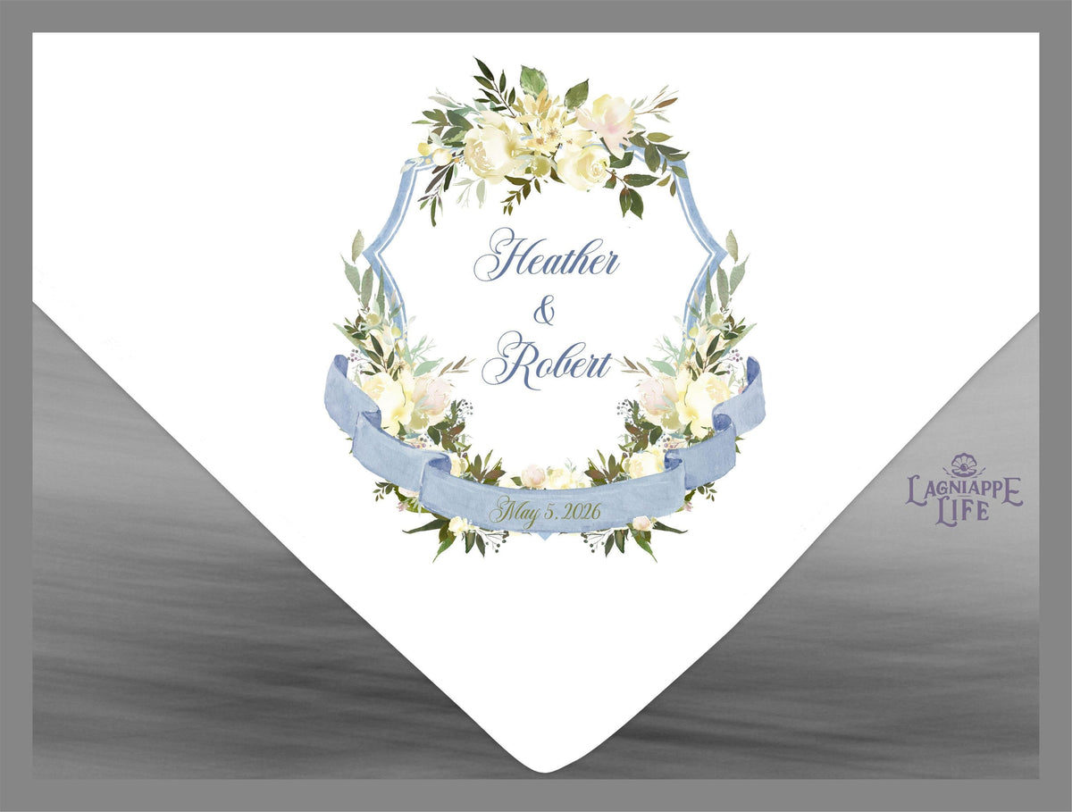 Personalized Wedding Crest Handkerchief | Custom Second Line Favors