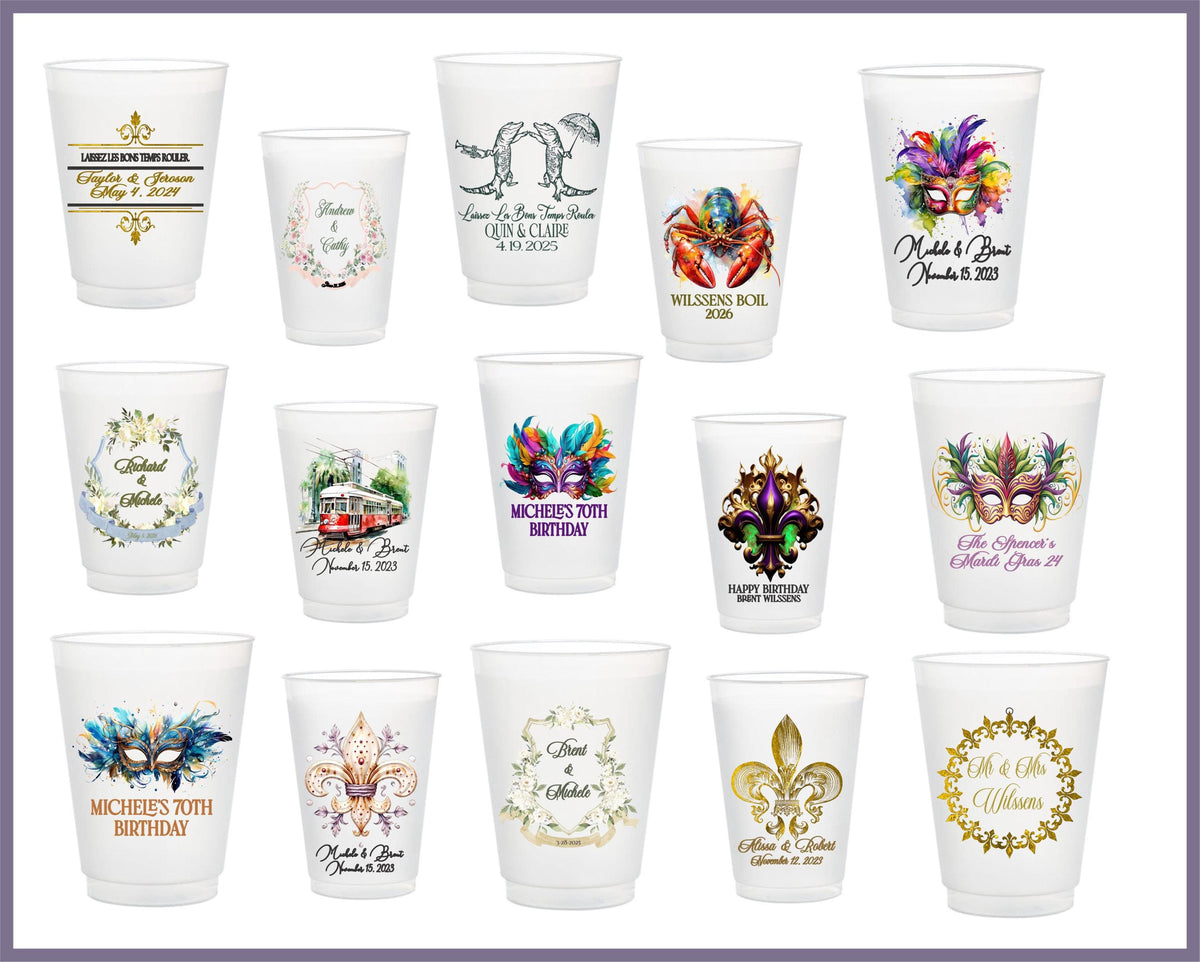 Personalized Frosted Cups with Full-Color Design – Custom 12oz &amp; 16oz Wedding Party Cups - UV Printing Full Color Images