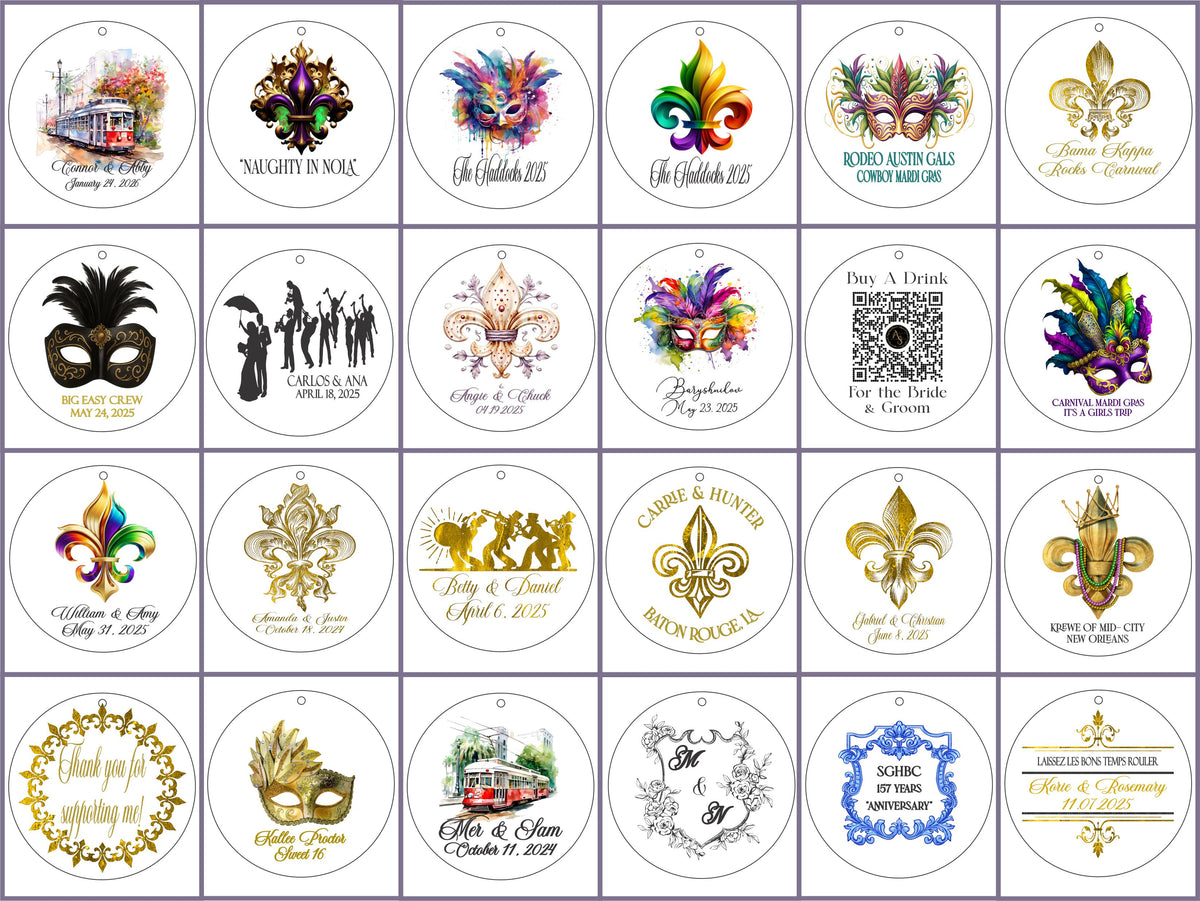 a collage of different mardi gras stickers