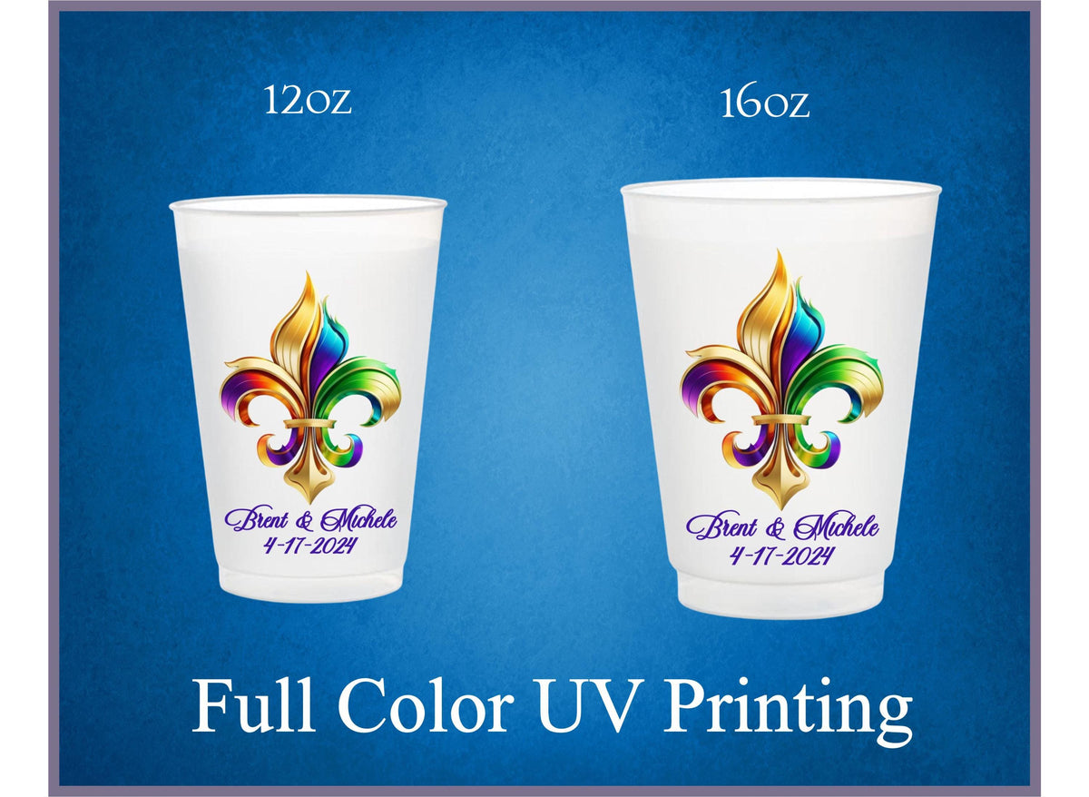 Personalized Frosted Cups with Full-Color Design – Custom 12oz &amp; 16oz Wedding Party Cups - UV Printing Full Color Images