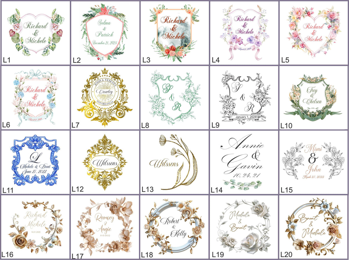 a bunch of different types of wedding logos