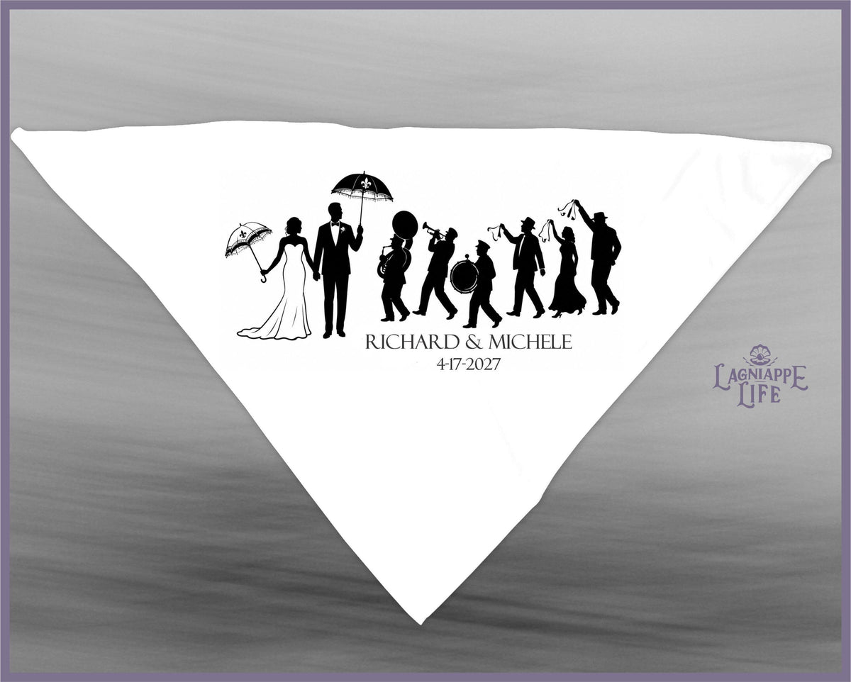 Personalized Second Line Wedding Handkerchief | Custom Bride Groom NOLA Parade Favor