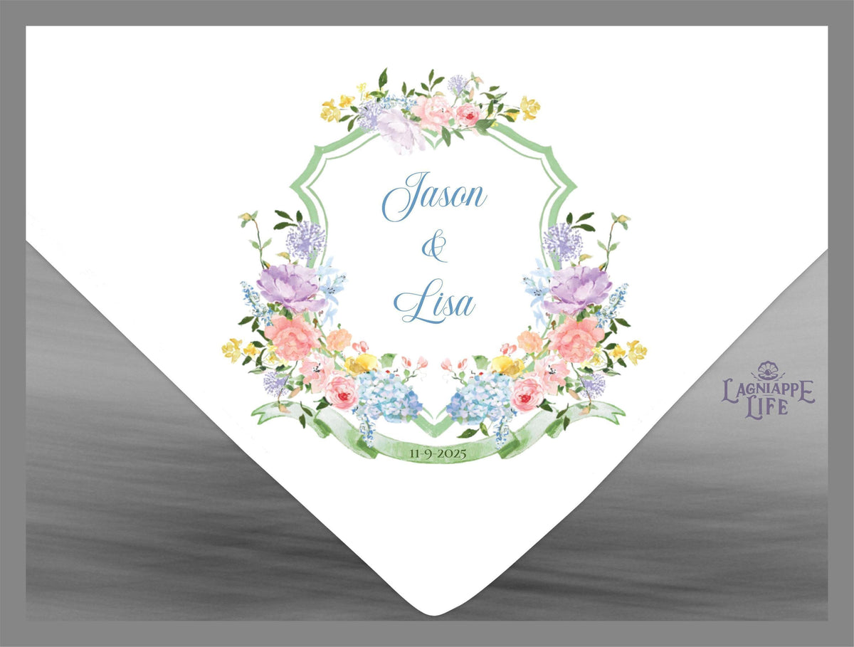 Personalized Wedding Crest Handkerchief | Custom Keepsake