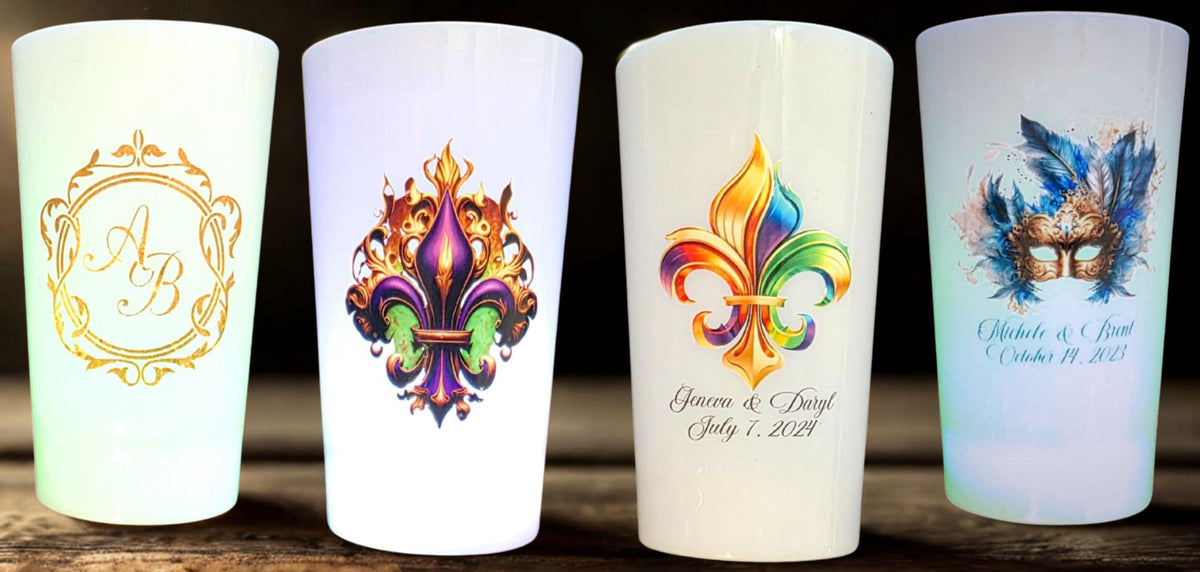 LED Personalized Cups Flashing UV Printed with Three-Dimensional Look and Feel Photo Artwork Logo Customize Your Own LED Cup