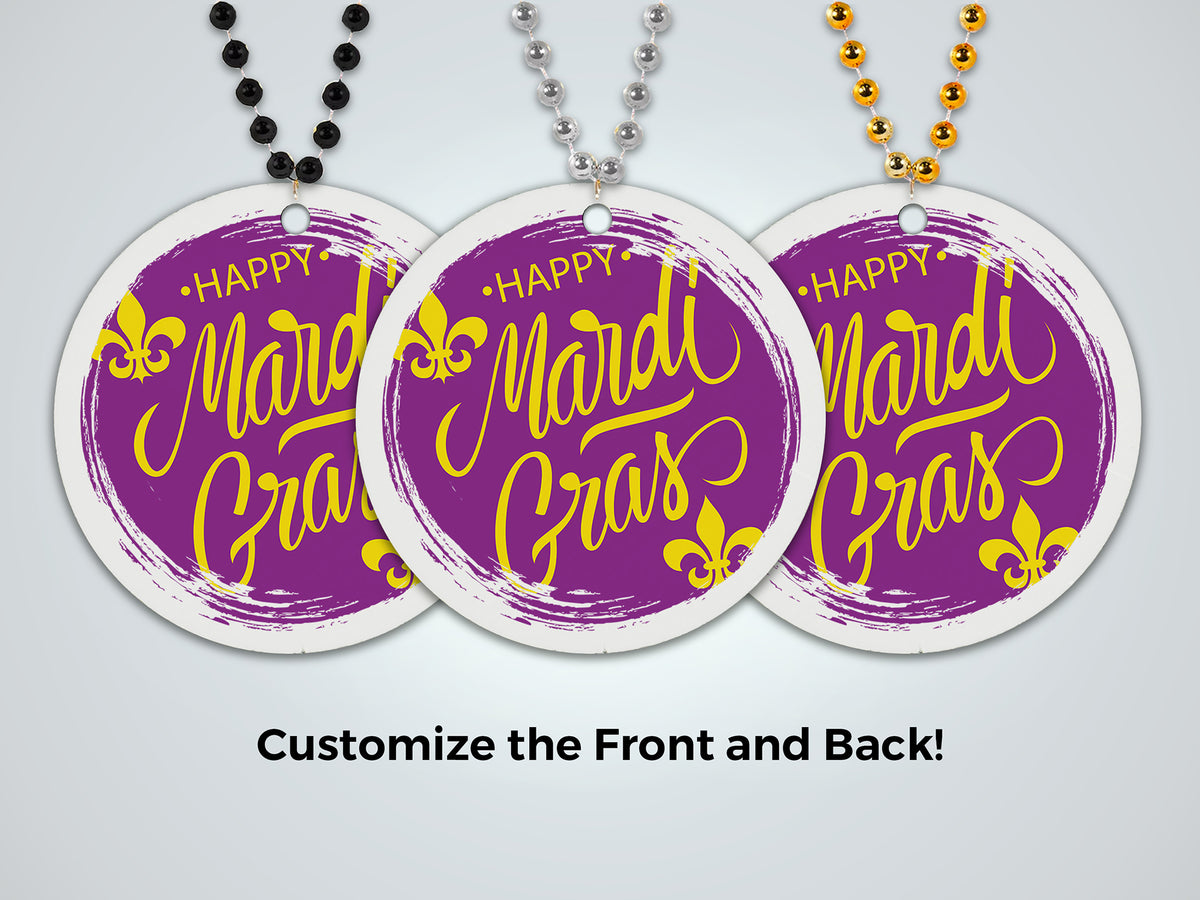 Gold Monogram Customizable Wedding Second Line Bead Favors - Personalized Beads with Your Design - Weddings Birthdays Events Reunions