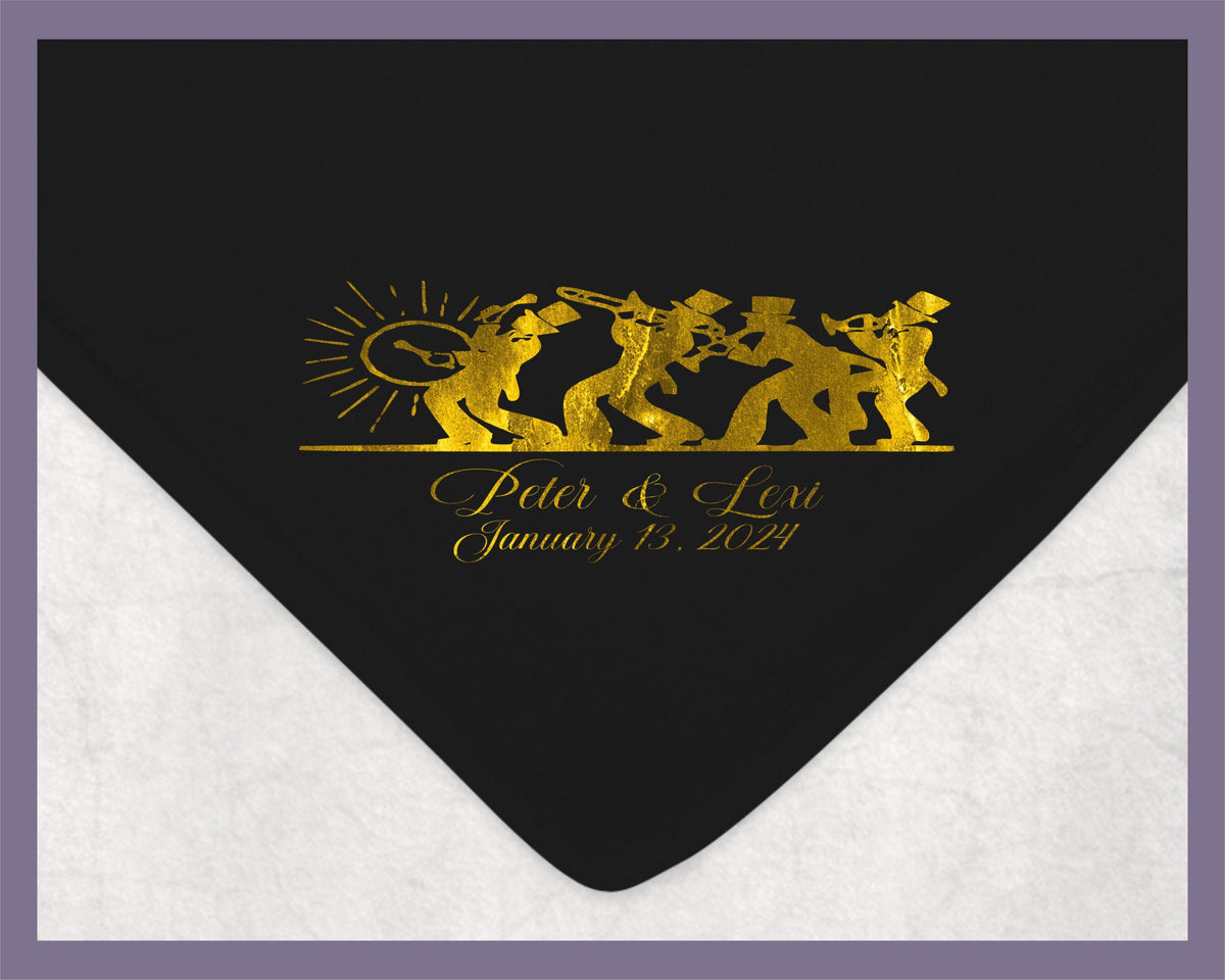 Black Second Line Handkerchief Wedding Parade Dance Customize Handkerchiefs Full Color Images Personalized Black Second Line Handkerchiefs