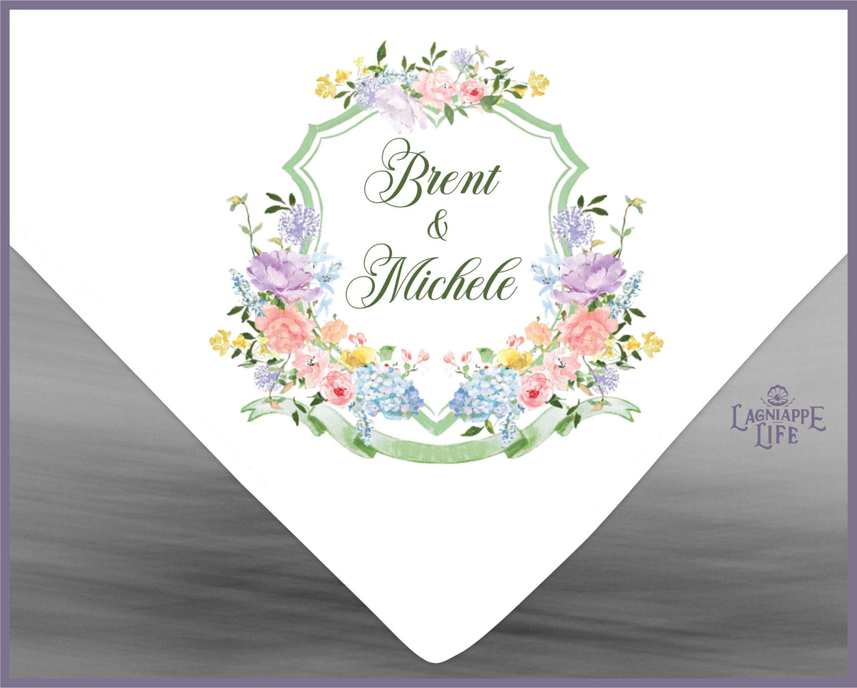 Personalized Wedding Crest Handkerchief | Custom Second Line Favors