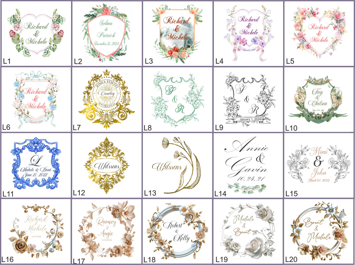 a collection of various floral and ornamental designs, including wedding invitations, wedding banners, and other decorative elements.
