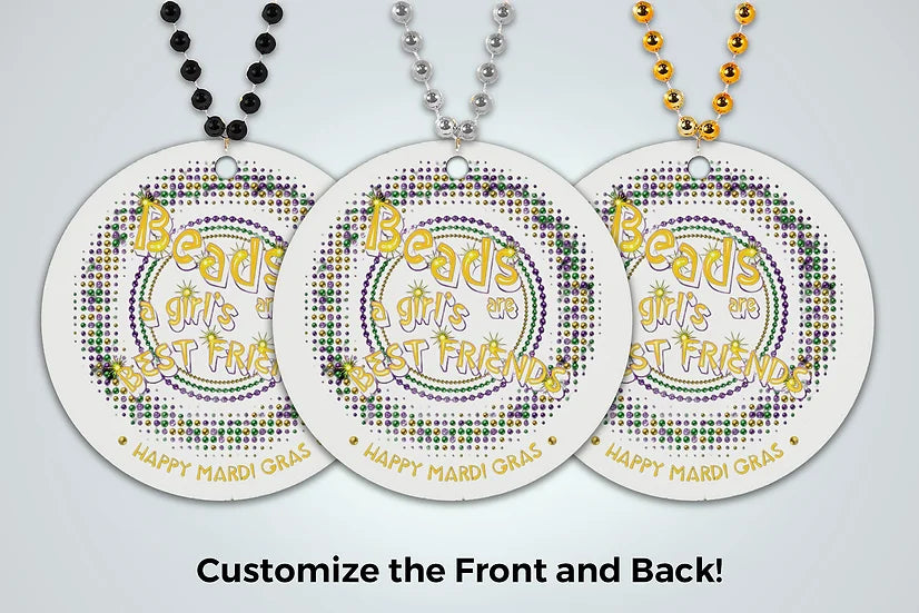 Floral Wedding Crest Logo Beads Custom Wedding Second Line Bead Personalized Second Line Beads Front and Back Designs Weddings Events Party