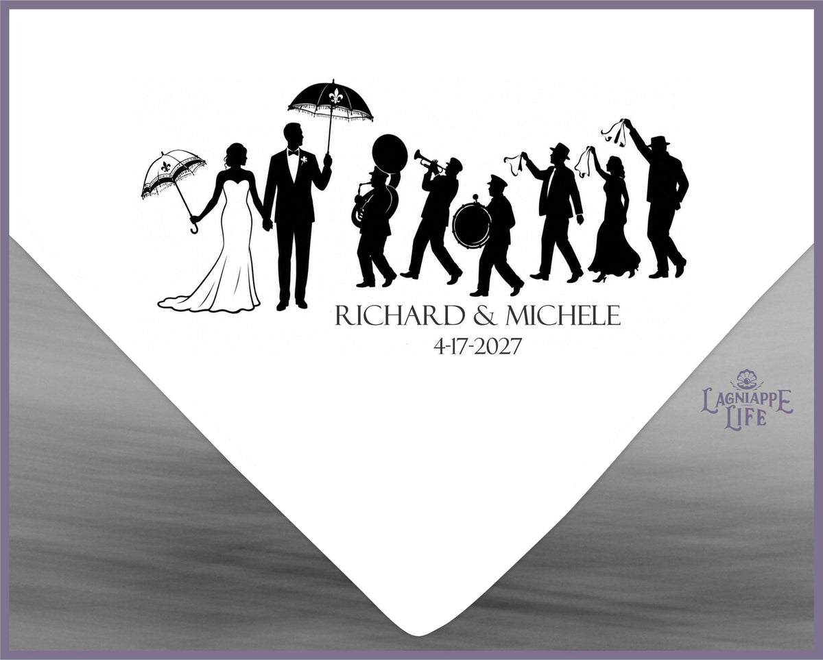 Personalized Second Line Wedding Handkerchief | Custom Bride Groom NOLA Parade Favor