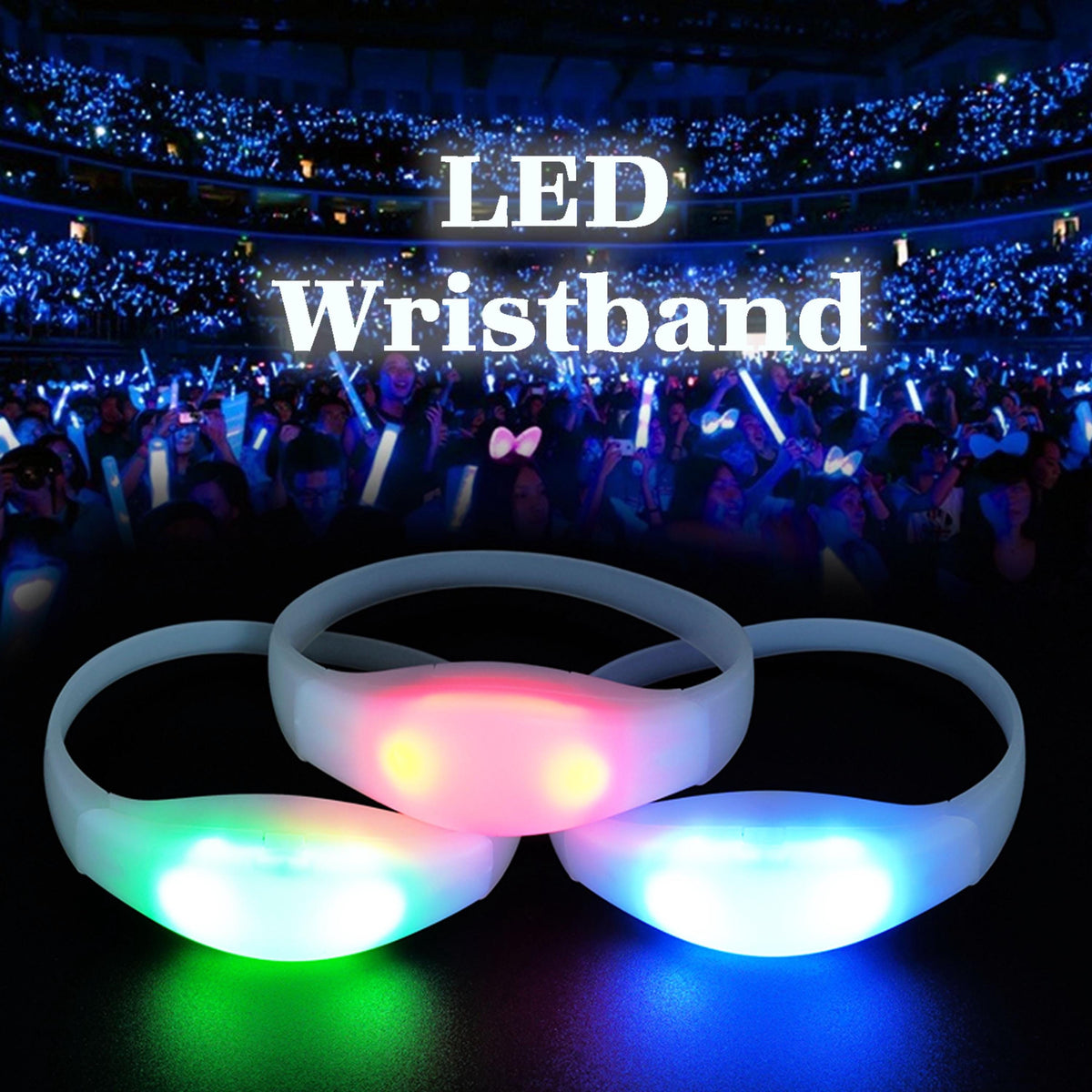 Custom LED Wristbands for Events, Personalized Party Favors, Light Up Bracelets