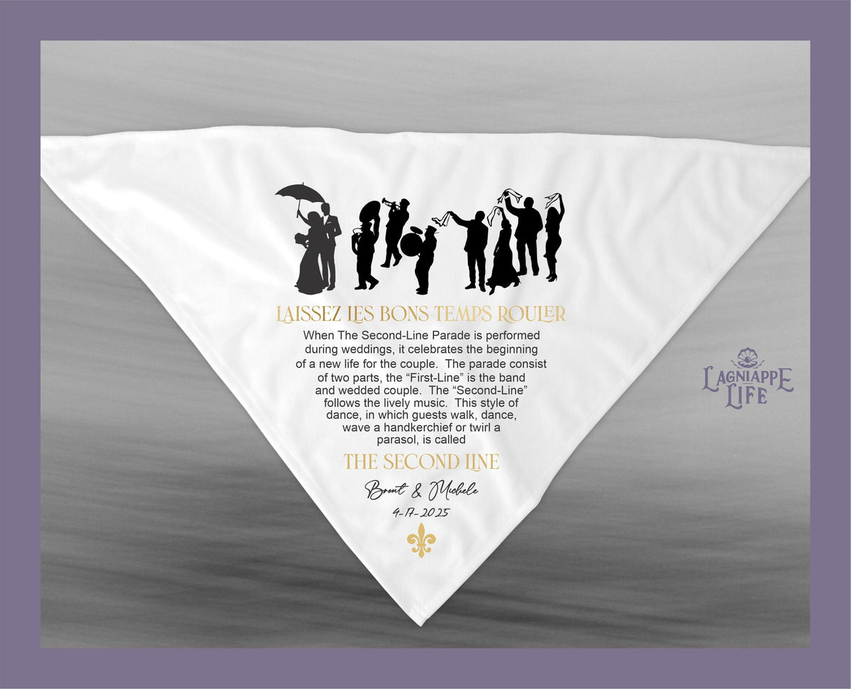 Wedding Second Line Handkerchief Jazz Band | Personalize Handkerchiefs | Wedding Favors | Les Bons Temps | Weddings Events Party