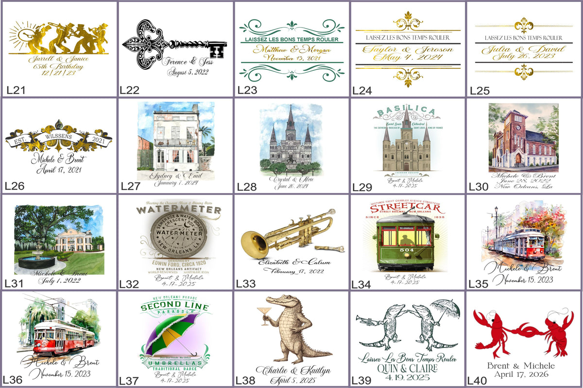 a series of stamps with different things on them