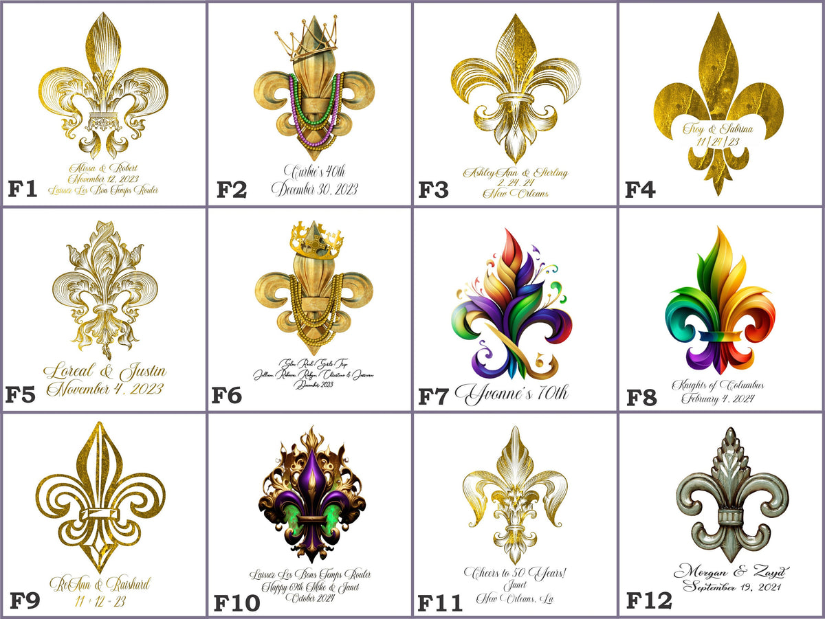 a bunch of different designs of fleur de lis