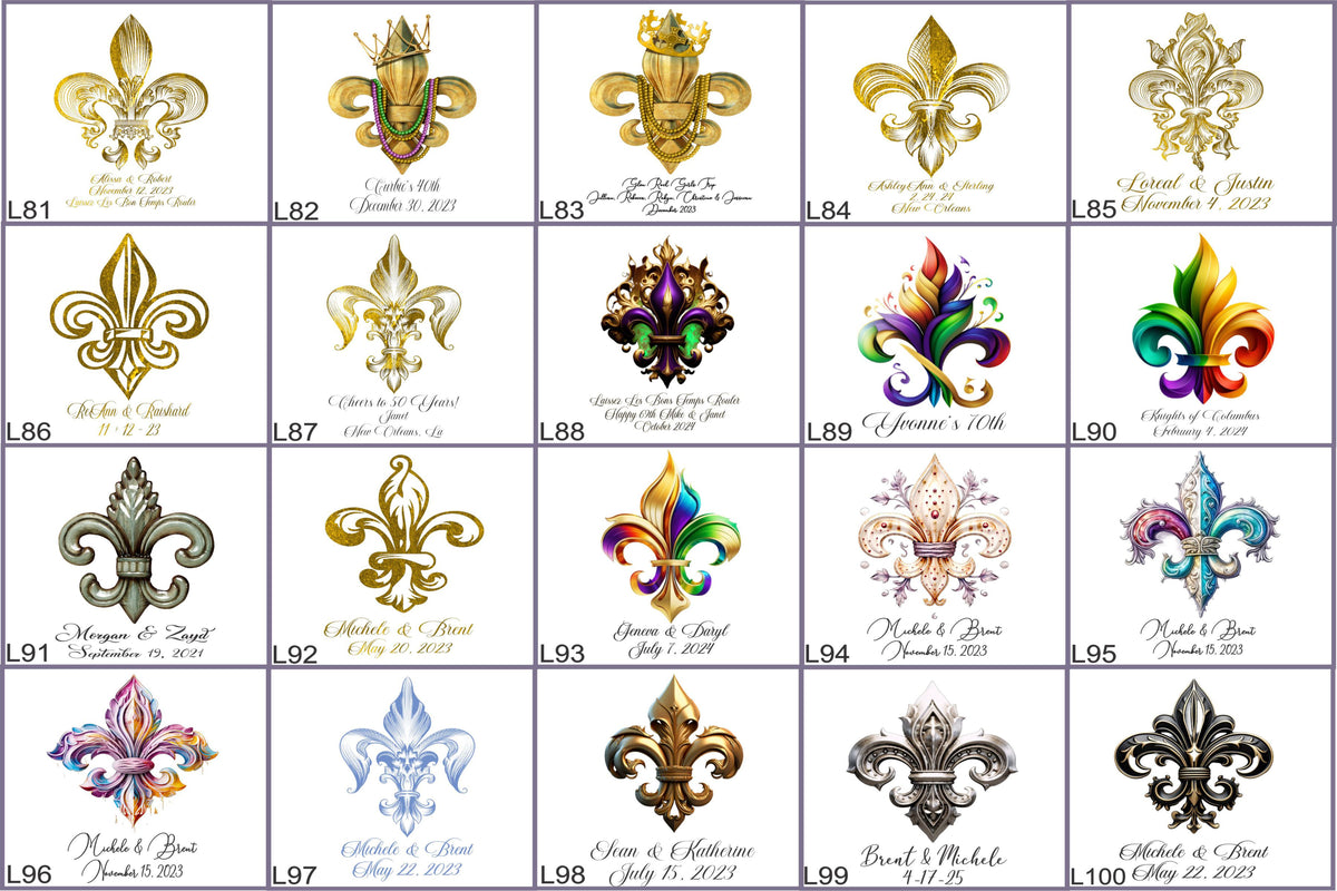 a bunch of different types of fleur de lis