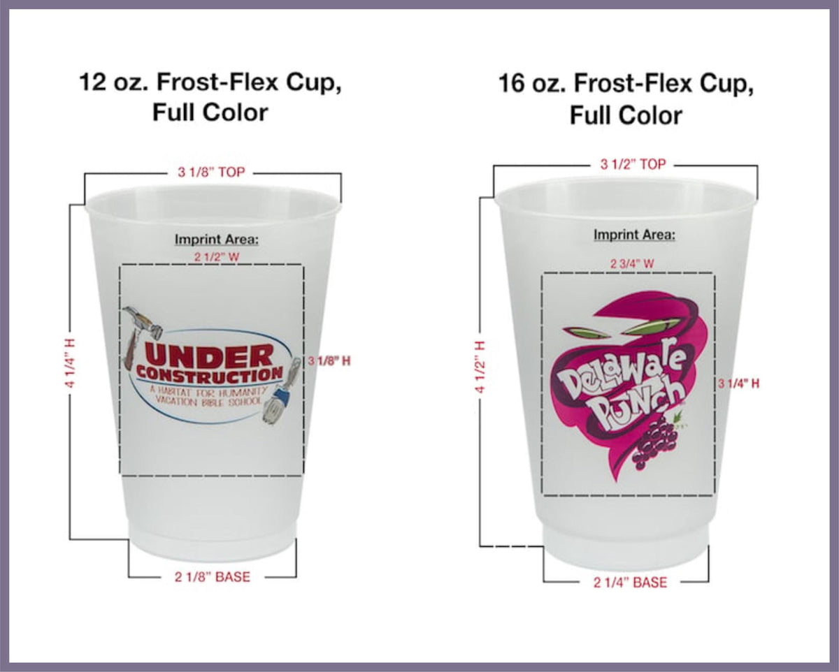 Personalized Frosted Cups with Full-Color Design – Custom 12oz & 16oz Wedding Party Cups - UV Printing Full Color Images