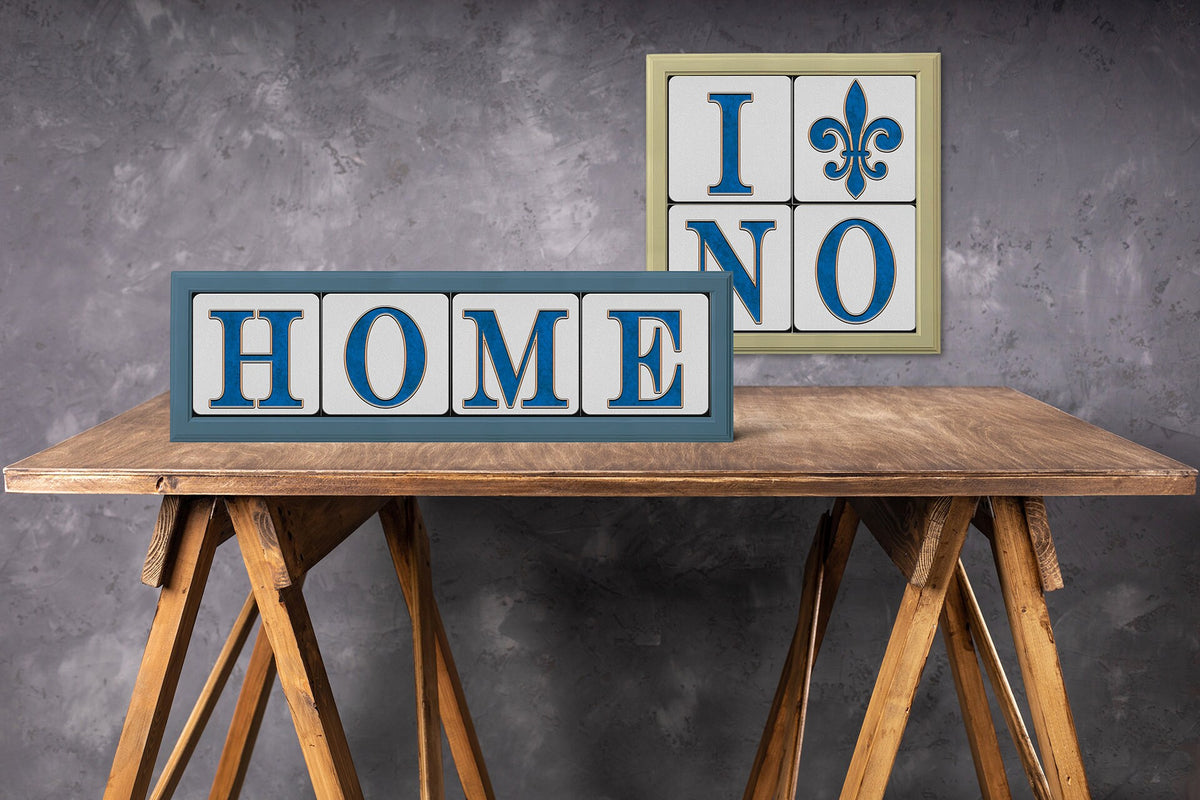 Street Tiles of New Orleans Word Combo Collection - 4x4  Ceramic Tiles - Wood Frames - French Quarter Culture