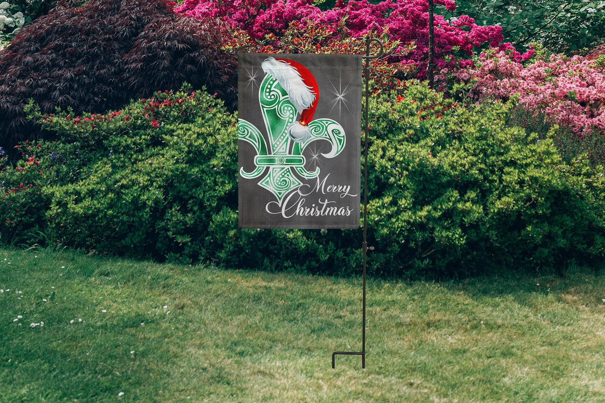 Personalized Garden Flag - Tiger Louisiana Flag - Fleur De Lis Christmas Flag - Monogram Custom Garden Flag - Santa Garden Flag
