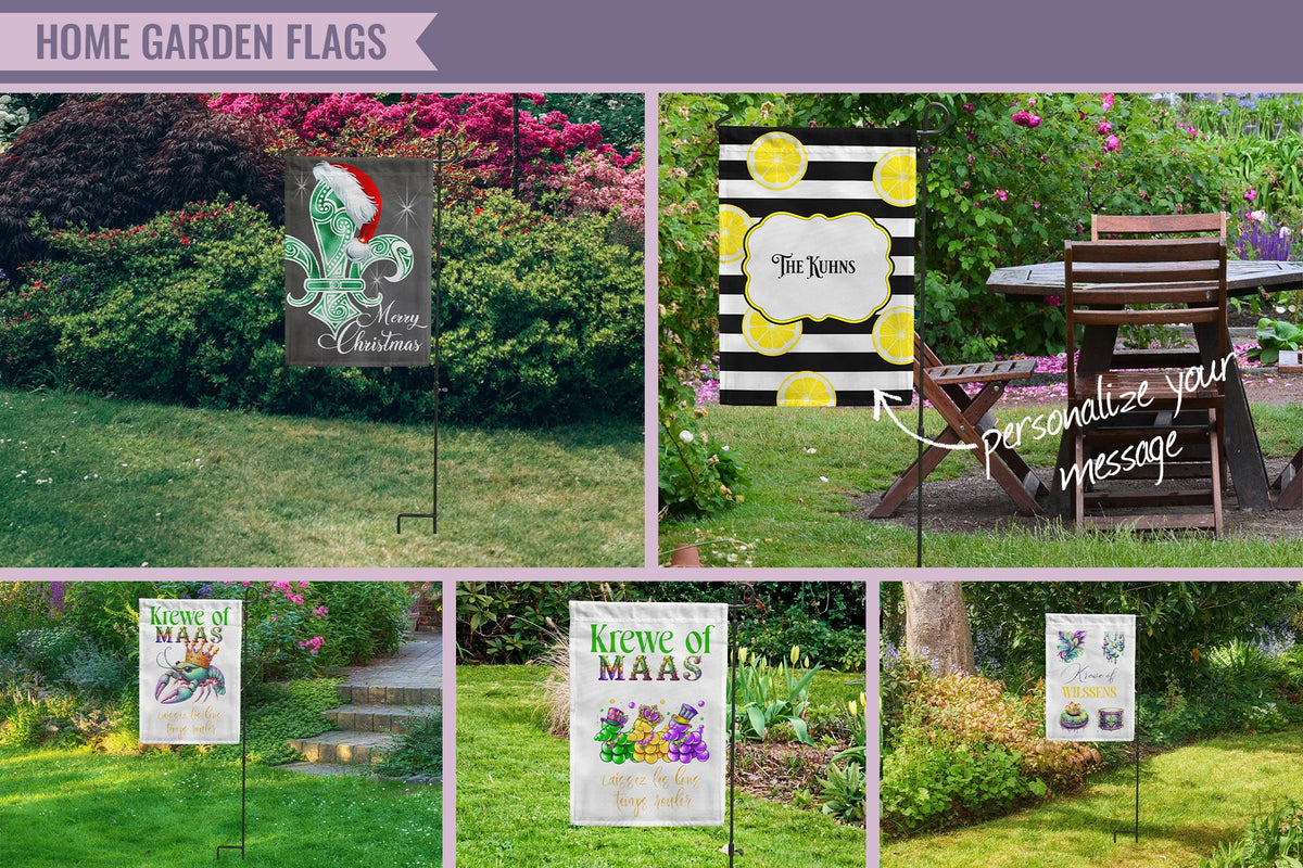 Mardi Gras Garden Flag, Custom Last Name Mardi Gras Garden Decor, New Orleans Mardi Gras Yard Sign, Fat Tuesday, Parade Season Flag