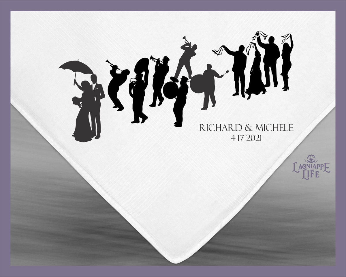Wedding Jazz Band Second Line Handkerchief | Personalize Handkerchiefs | Wedding Favors | Custom Made for Weddings Events Party
