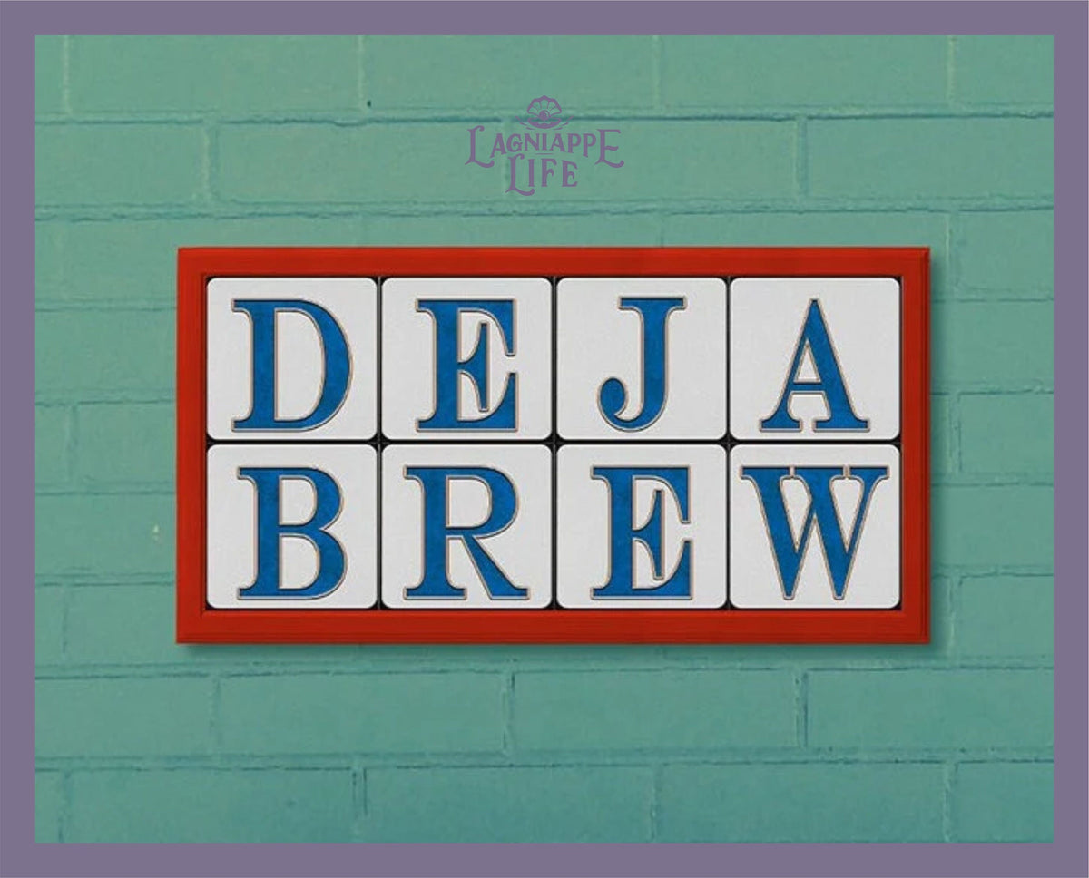 Street Tiles of New Orleans Word Combo Collection - 4x4  Ceramic Tiles - Wood Frames - French Quarter Culture