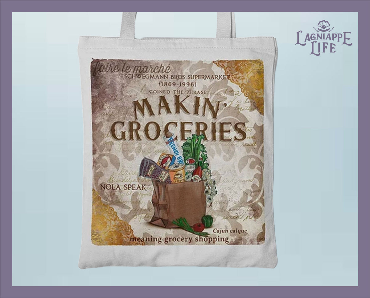 Tote Bag - Making Groceries - Large Canvas