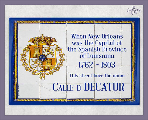 Ceramic Tile Historic Spanish Street Signs of New Orleans Decatur Stre ...