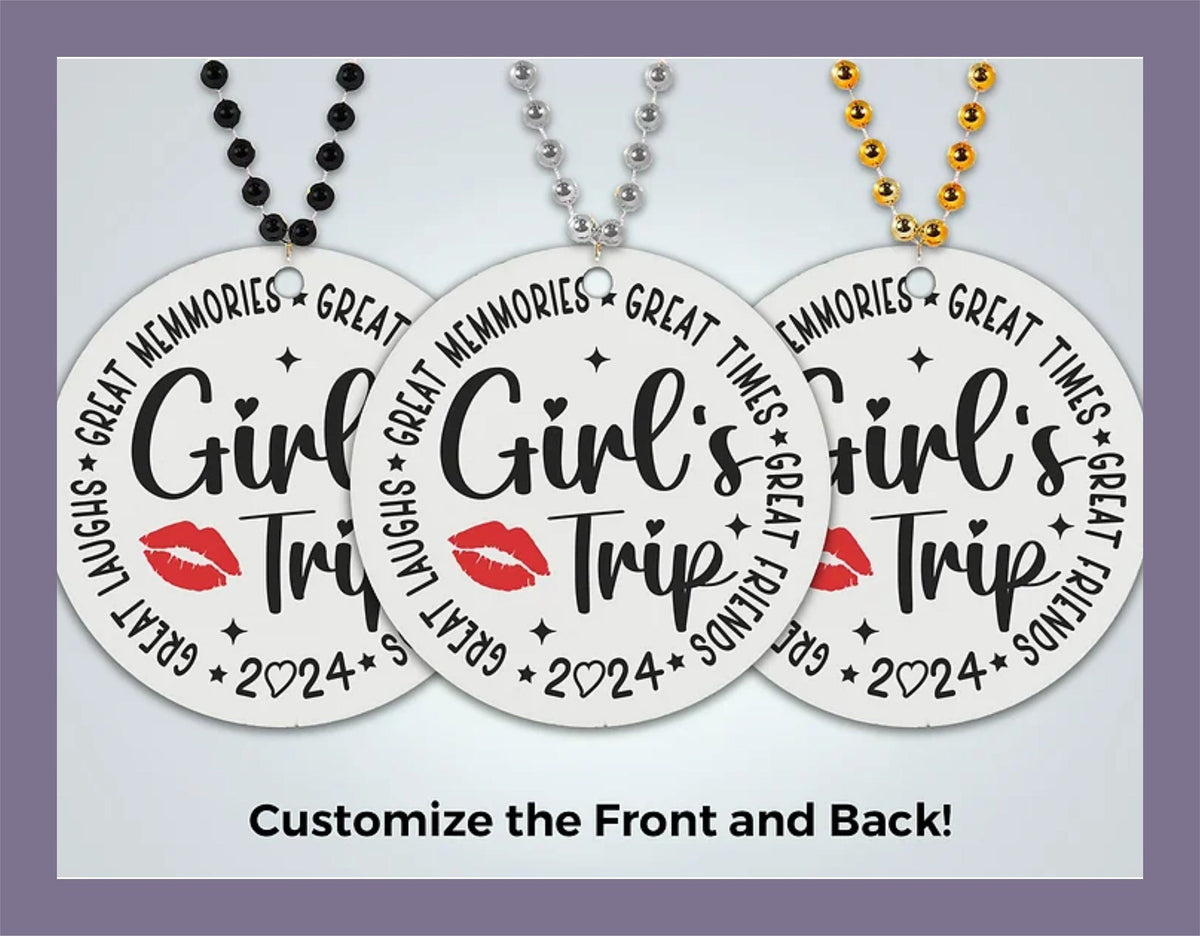 Customizable Bridal Party Medallion Bead Favors Personalize with your Design Choose Gold Silver Black or Pearl Bead Choice Buy Bride Drink