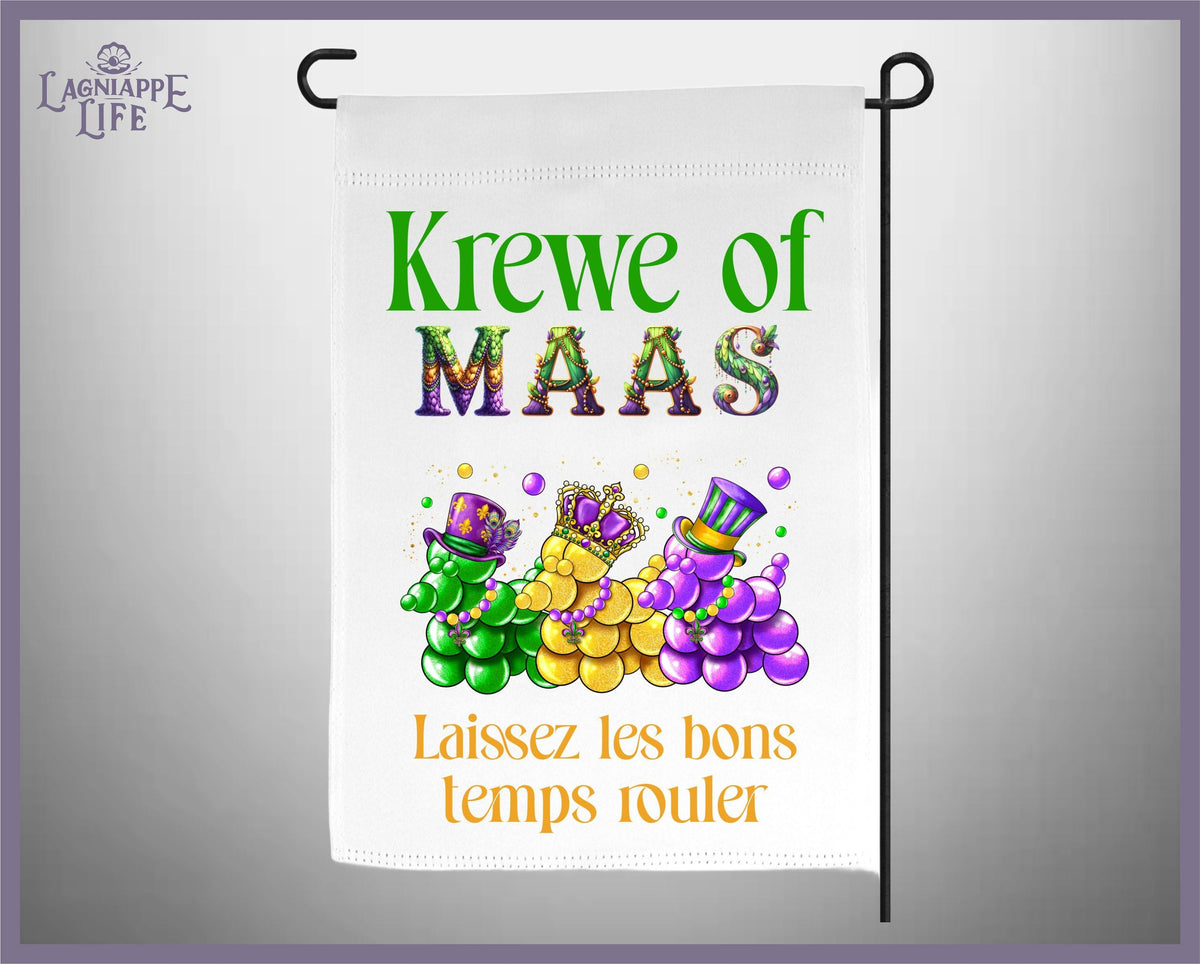 Mardi Gras Garden Flag, Custom Last Name Mardi Gras Garden Decor, New Orleans Mardi Gras Yard Sign, Fat Tuesday, Parade Season Flag