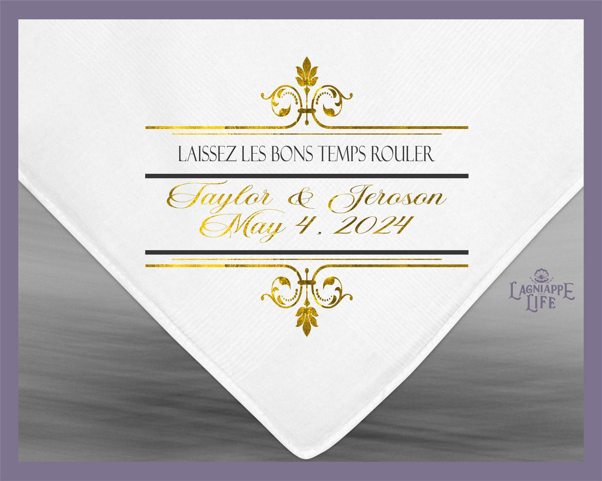 Laissez Les Bons Temps Rouler Second Line Handkerchiefs Personalize Wedding Handkerchiefs Wedding Favor Gift Customize Your Own Handkerchief